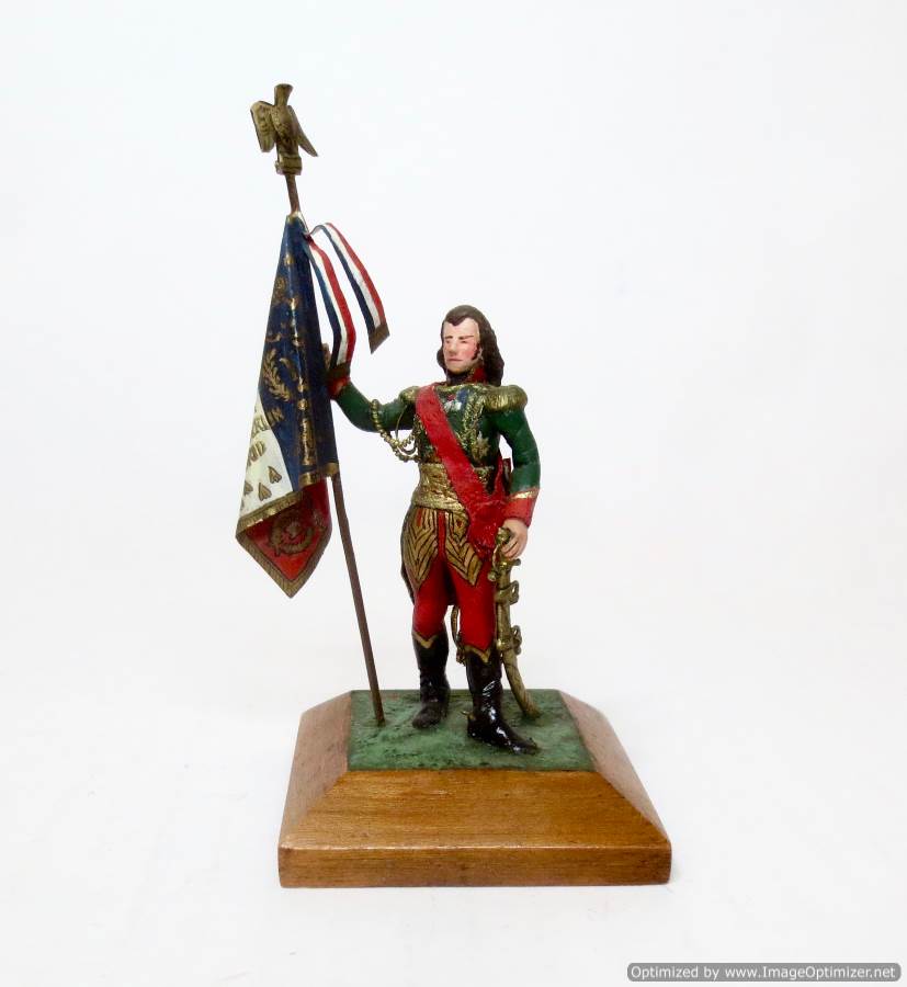 Painted Tin Toy Soldier Knight with banner #6 54mm 1/32 Miniature 
