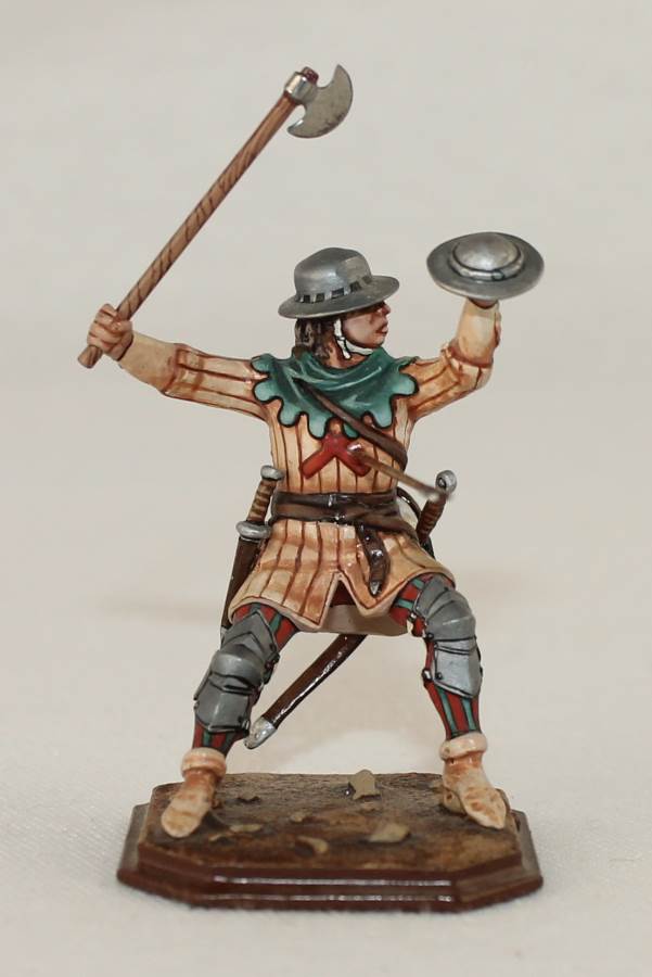 Painted Tin Toy Soldier Knight with banner #4 54mm 1/32 Miniature 