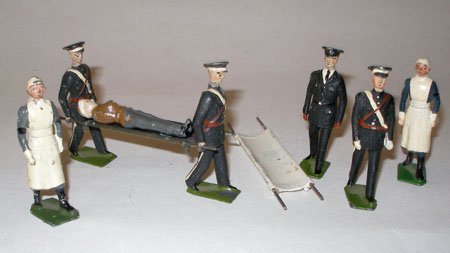 TOY SOLDIERS METAL AMERICAN  WWI US ARMY MEDICAL STRETCHER BEARER 54 MM 